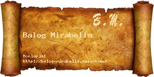 Balog Mirabella névjegykártya