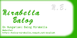mirabella balog business card